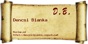 Dencsi Bianka névjegykártya