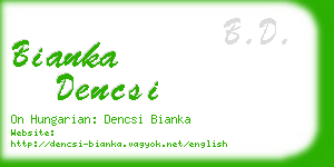 bianka dencsi business card